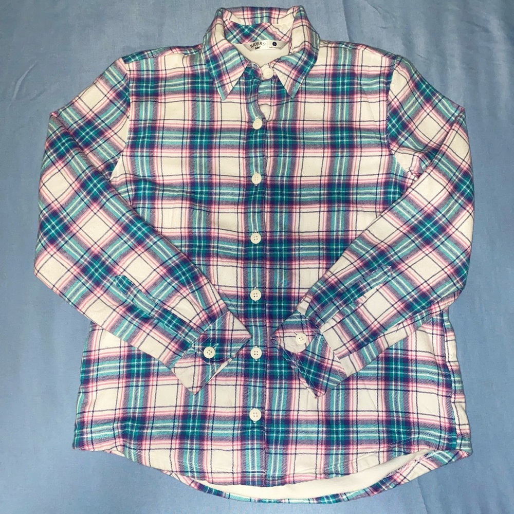 Lee Blue and Pink Plaid Button Down Shirt